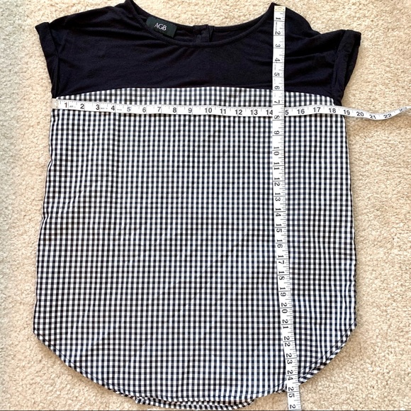 AGB Gingham Mixed Media Blouse—SZ. Small - Picture 9 of 11